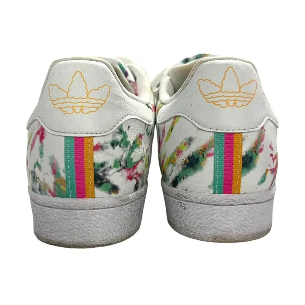Adidas Superstar Sz 9 PrimeGreen Watercolor Sneakers